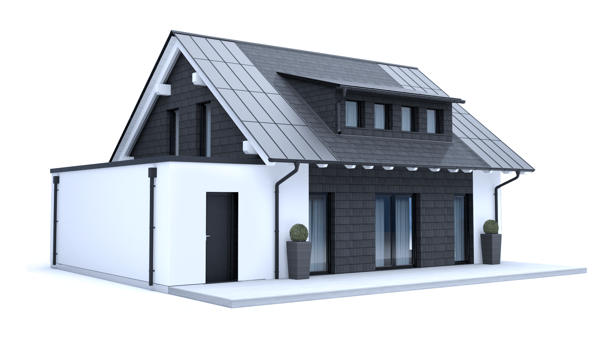 3D House with Roof and Facades - Solutions - Systems